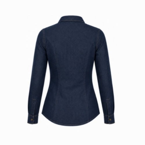 Blusa Jean Clasica Prelavada De Trabajo 100% Algodón - Imagen 2